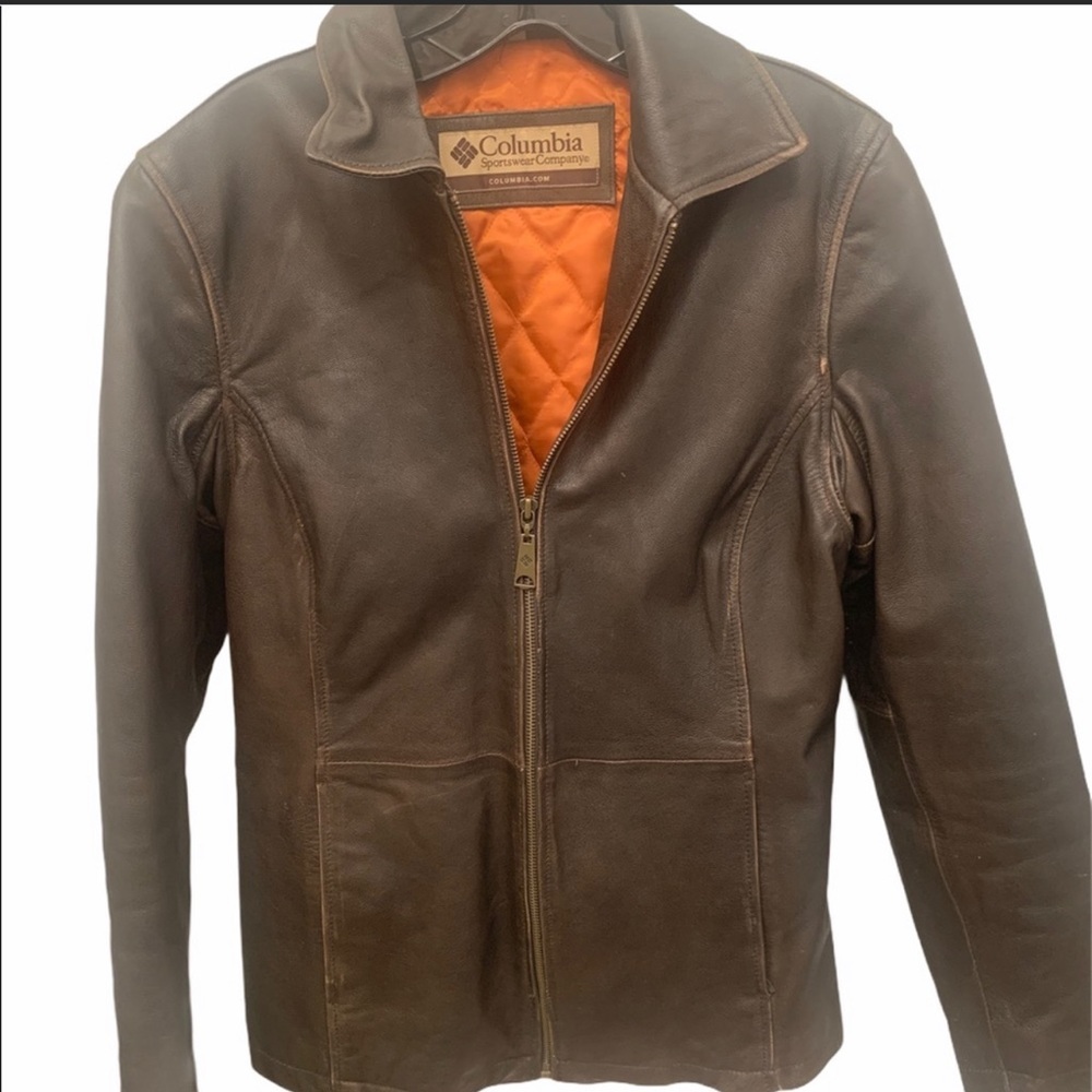 COLUMBIA Vintage Leather Moto Motorcycle Jacket - Picture 2 of 12